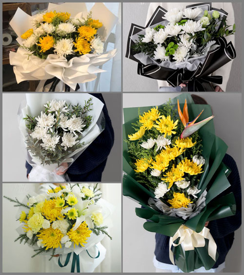 山东莱芜莱城区苗山镇北辛庄村白事花束代送